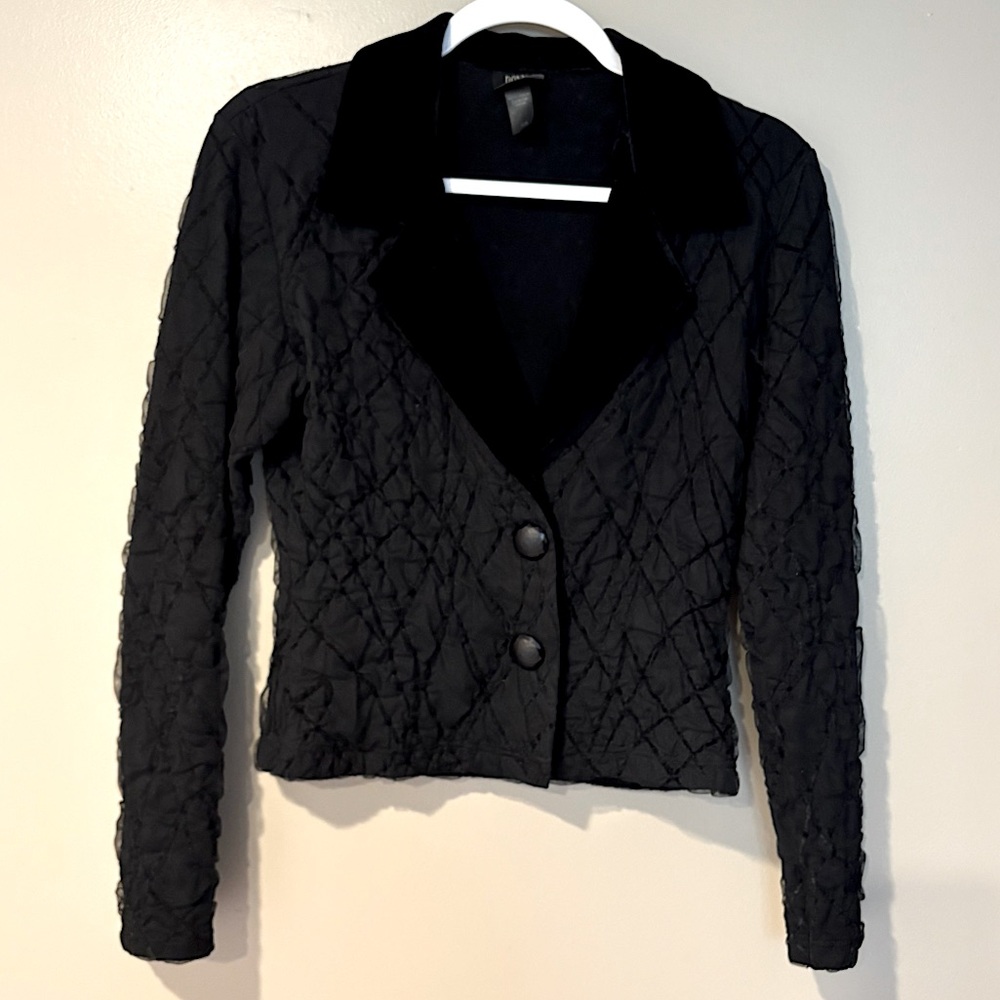 vintage gothic preppy schoolgirl office goth textured 80s 90s witchy blazer